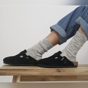 Birkenstock Boston Clog Black Suede 40 9 9.5